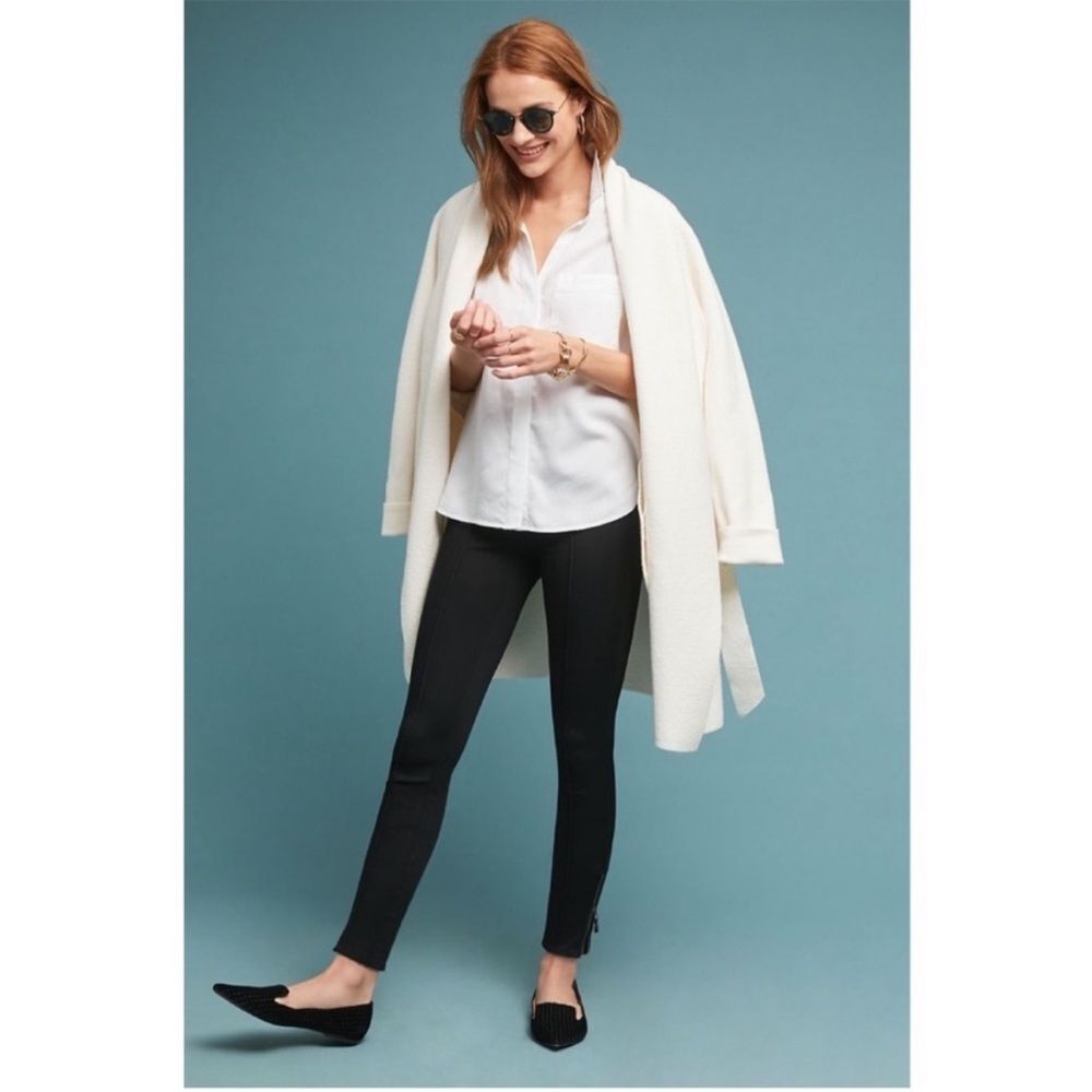 Anthropologie Pilcro Ankle Zipper High Rise Black Denim Leggings